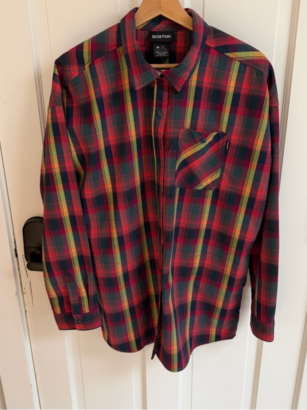 Burton Men's Plaid Long-Sleeve Button-Up Shirt - Red/Green/Yellow - Picture 6 of 10